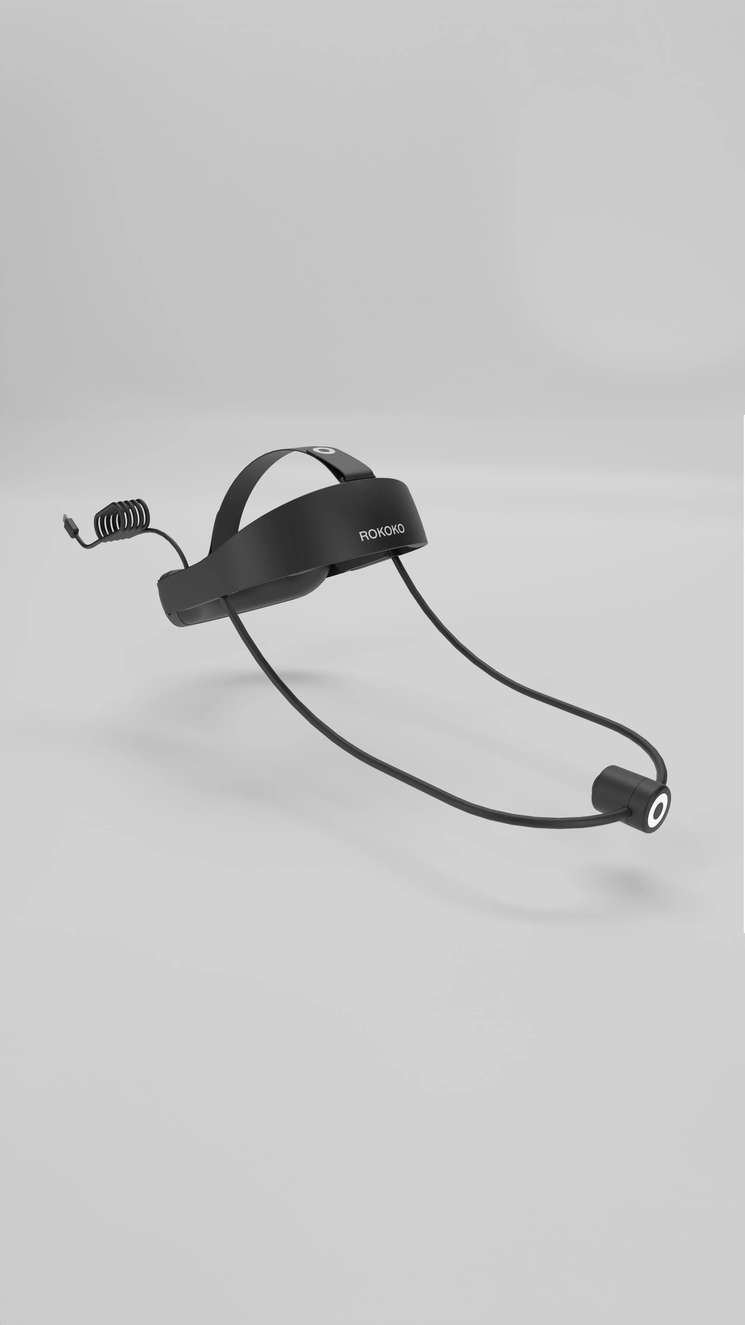 Rokoko Headcam – lightweight black head-mounted, adjustable camera rig with a built-in front-facing lens, designed for high-quality facial motion capture without the need for a smartphone.